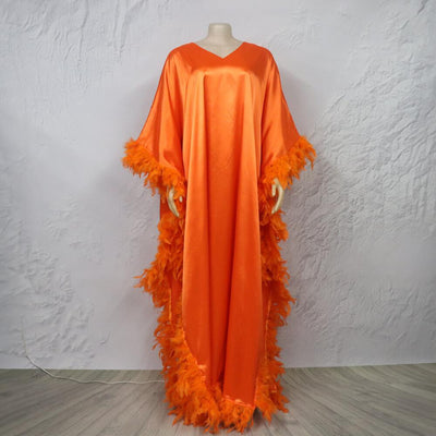 Vestido Africano Suelto de Lujo con Manga Murciélago y Abertura Alta - Image 19