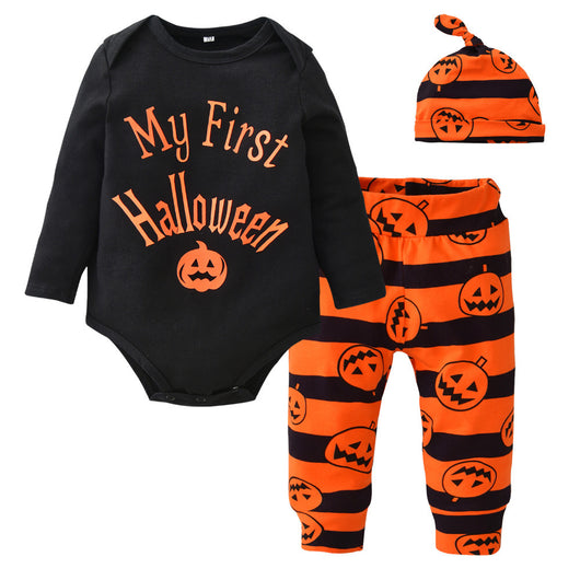 Conjunto de Tres Piezas de Algodón Infantil Temática Halloween con Alfabeto - Image 5