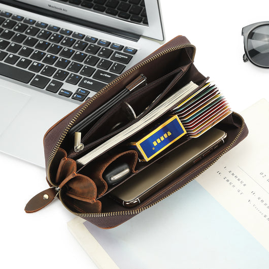 Bolsa de Cuero Genuino para Hombre Estilo Retro Clásico con Gran Capacidad - Image 11