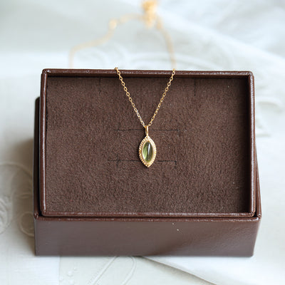 Collar de Plata 925 con Peridoto Natural Vintage Exquisito - Image 3