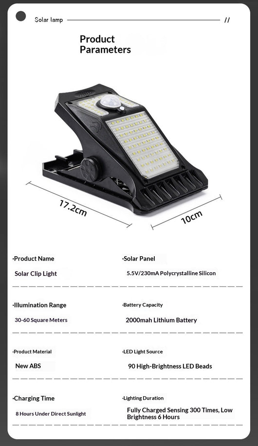 Foco Solar LED con Sensor de Movimiento - Iluminación Inteligente de Alta Potencia - Image 6