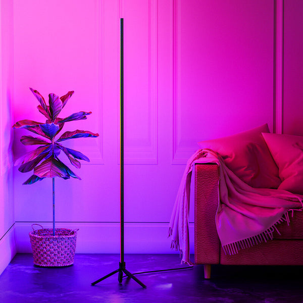 Lámpara LED Inteligente de Rincón con Control por Voz para Sala de Estar