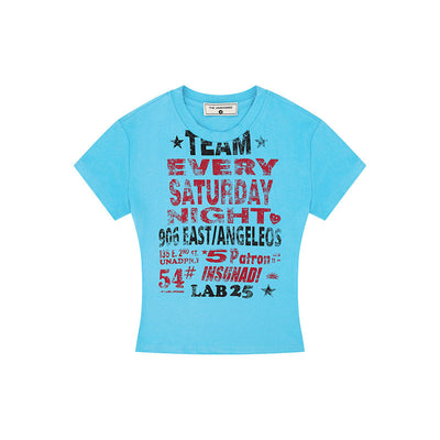 Playera Retro Casual con Estampado de Letras para Mujer - Image 13