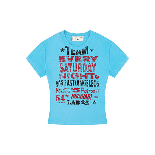 Playera Retro Casual con Estampado de Letras para Mujer - Image 13