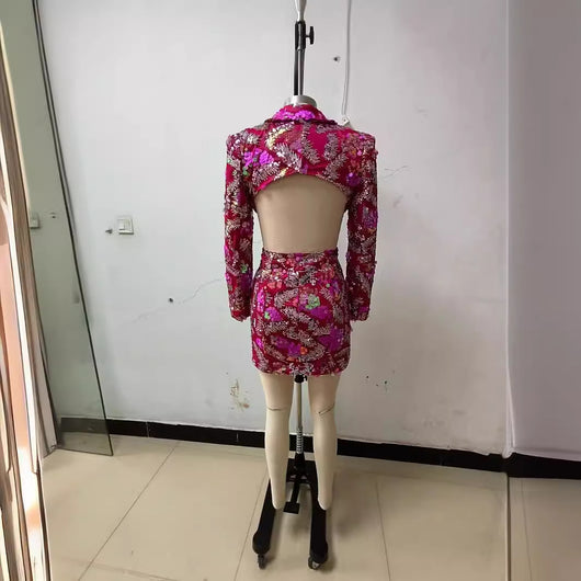 Blazer Backless con Lentejuelas Brillantes - Image 4