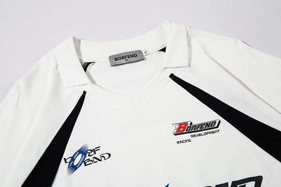 Playera Deportiva Retro con Parches de Contraste para Hombre - Image 7