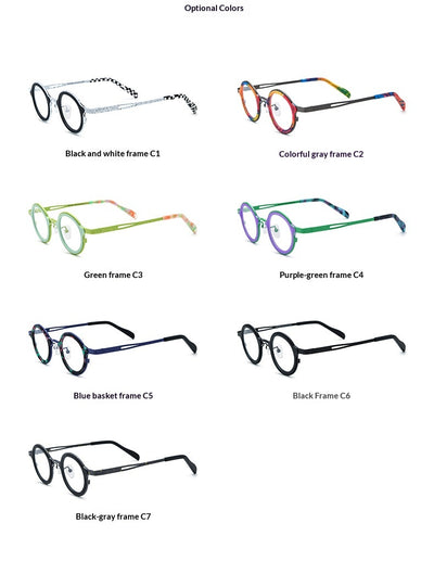 Armazón de Gafas Redondo en Titanio Ensamblado - Image 15