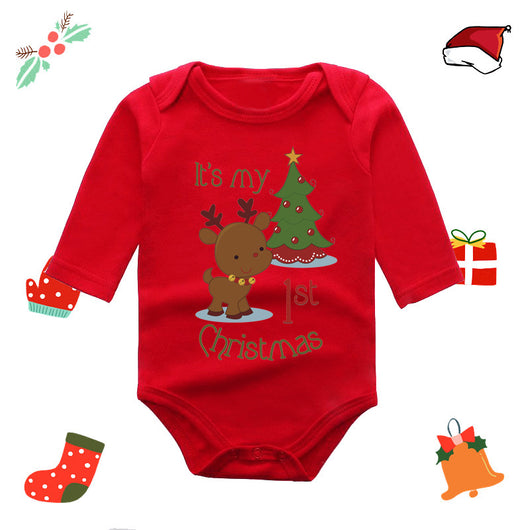 Mameluco Largo Rojo con Diseño de Alce para Bebé Recién Nacido - Image 14