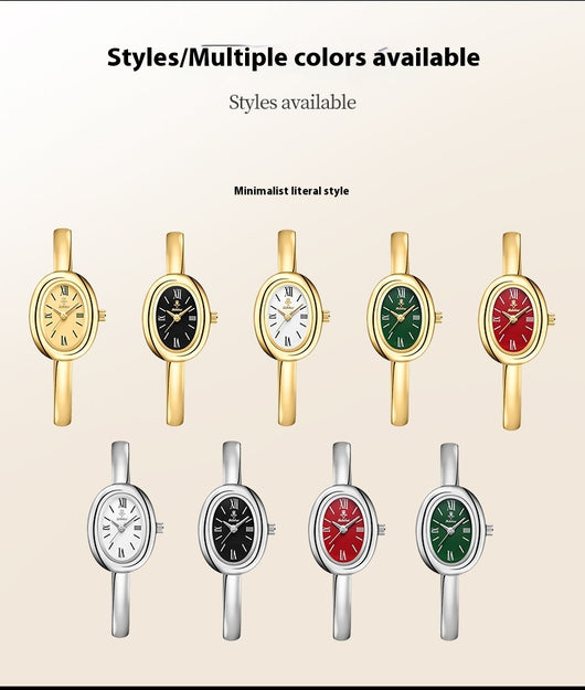 Reloj de Cuarzo Ovalado Retro Multifuncional para Mujer - Image 25