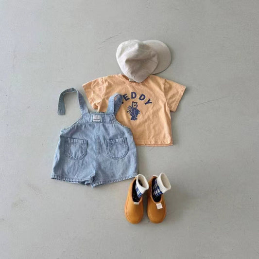 Shorts Vaquero con Tirantes para Niños y Niñas