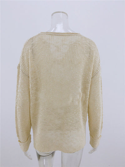 Suéter Holgado de Acrílico para Otoño e Invierno - Image 21
