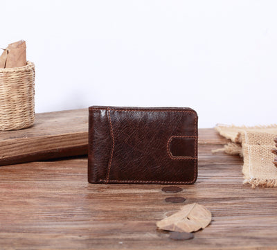 Billetera Corta de Cuero Engrasado para Hombre con Porta Tarjetas - Image 4