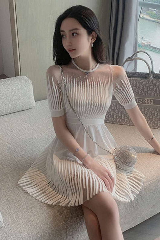 Vestido Elegante Ceñido de Lujo Celebrity con Falda Hada - Image 14