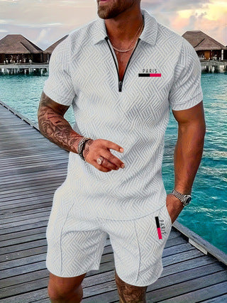 Traje de Baño Casual Retro Cuadros PARIS con Parche Térmico para Hombre - Image 6