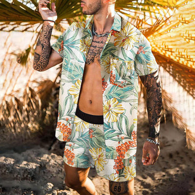 Camisa Suelta Retro para Hombre - Estilo Personalidad Playa Manga Corta - Image 12