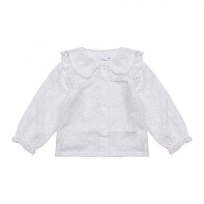 Conjunto Infantil: Overol Denim con Blusa de Encaje - Image 6