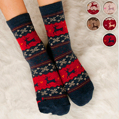Calcetines Navideños Retro Gruesos y Cálidos para Mujer - Image 17