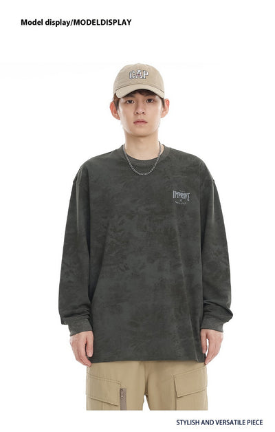 Playera Oversized Manga Larga Tie-Dye Retro Estilo Vintage - Image 35
