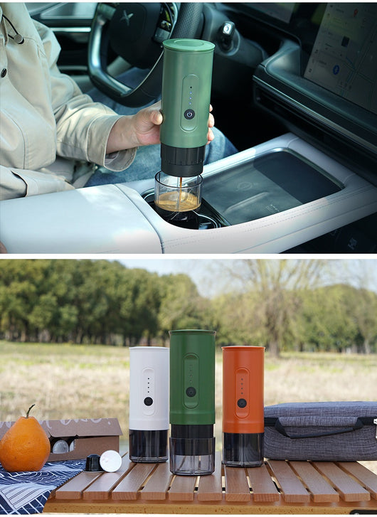 Cafetera Portátil Eléctrica para Viajes - Cápsula y Molida con Cargador para Auto - Image 25