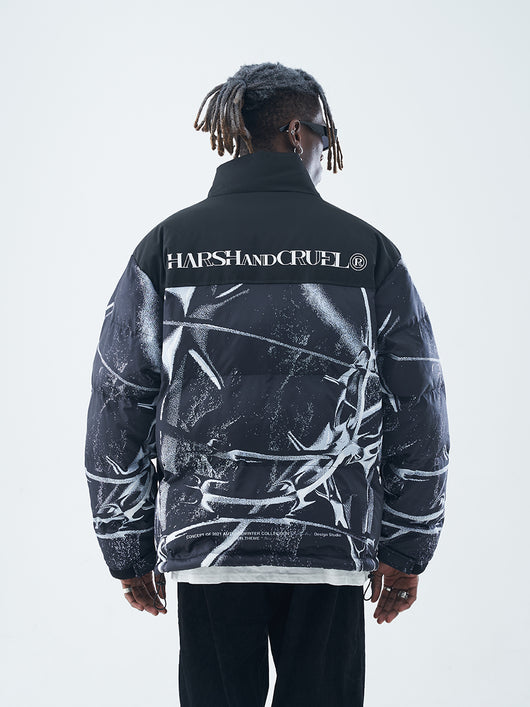 Chaqueta de Algodón Grueso con Cuello Alto y Etiqueta 3D Personalizada - Image 3