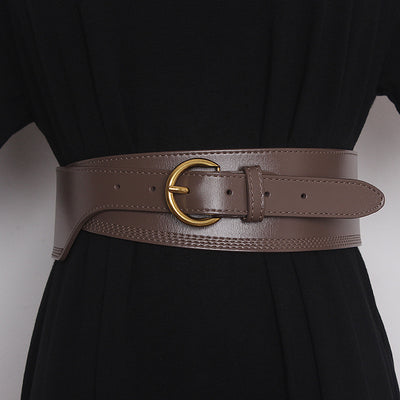 Cinturón de Cuero Grabado con Hebilla Japonesa Irregular para Mujer - Image 6