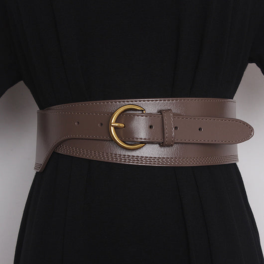 Cinturón de Cuero Grabado con Hebilla Japonesa Irregular para Mujer - Image 6