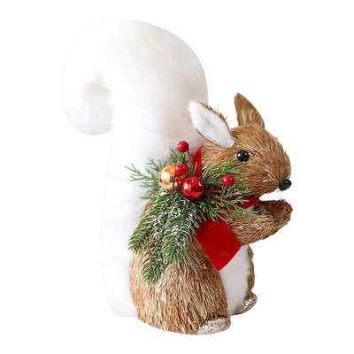 Adornos Navideños de Paja - Alce y Ardilla para Decoración Escénica - Image 5