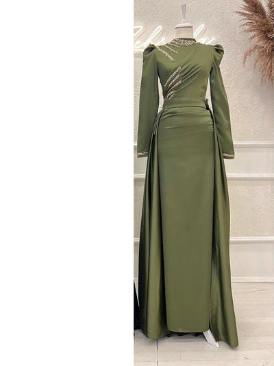 Vestido Islámico Elegante de Manga Larga con Cuello Mao Desmontable - Image 6