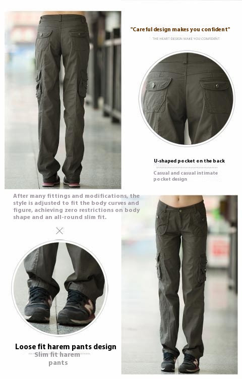 Pantalones Cargo Mujer Holgados Efecto Adelgazante con Múltiples Bolsillos - Image 12