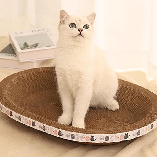 Cama Rascador Ovalado 2 en 1 para Gatos - Nido Acogedor con Cartón Corrugado - Image 3