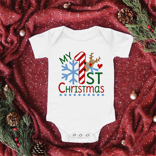 Pelele Navideño Estampado Triángulo Manga Corta para Bebé - Image 28