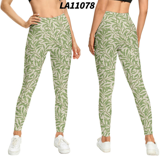 Medias de Talle Alto con Estampado Floral y Levantador de Glúteos - Image 12