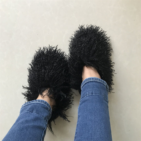 Botas Cálidas de Algodón con Forro de Oveja Sintética para Mujer