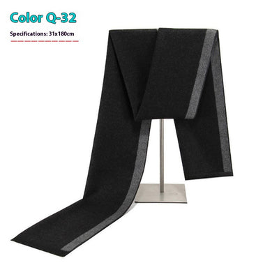 Bufanda Ejecutiva de Cachemira Rayada para Hombre Invierno - Image 37
