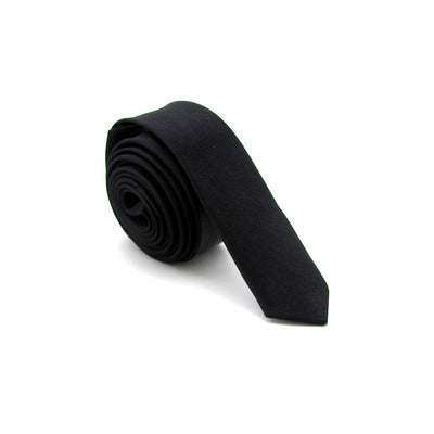 Corbata Angosta Estilo Universitario Negro Puro para Mujer - Image 5