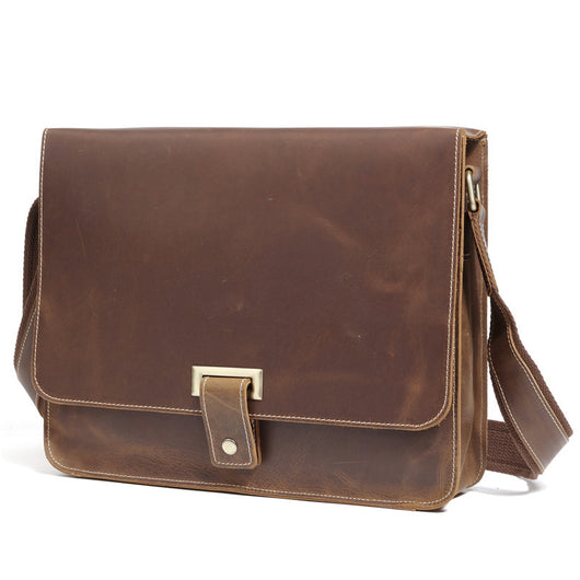 Bolso Bandolera Vintage de Cuero Crazy Horse para Hombre - Image 11