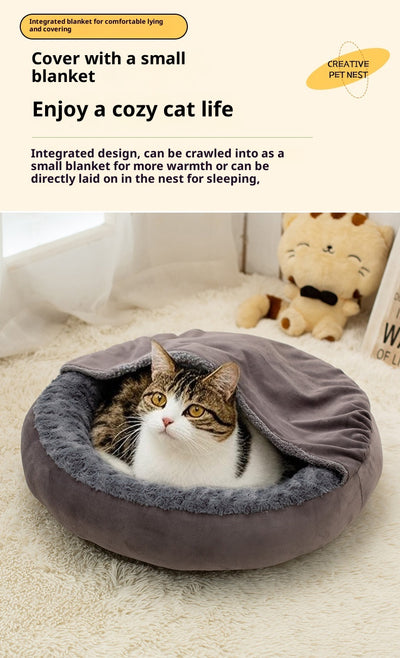 Cama Redonda Premium para Mascotas - Colchoneta Térmica Cuatro Estaciones Tamaño Grande - Image 6