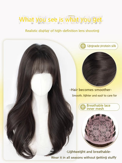 Peluca Larga Rizada de Cabello Completo - Peluca Integral sin Costuras - Image 3