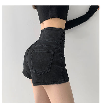 Short Denim Cintura Alta Tejido Cruzado Control de Abdomen para Mujer - Image 20