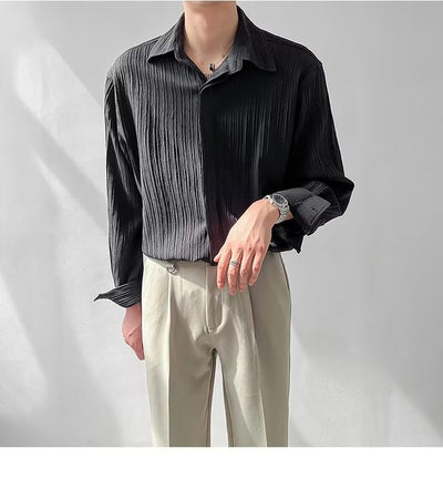 Camisa Suelta de Manga Larga para Hombre - Estilo Moderno - Image 11
