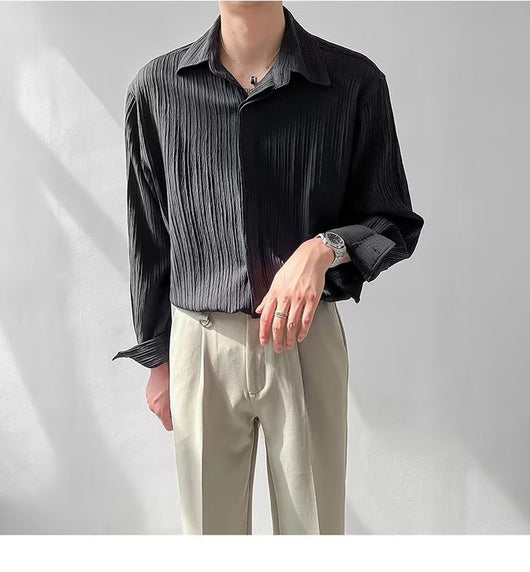 Camisa Suelta de Manga Larga para Hombre - Estilo Moderno - Image 11