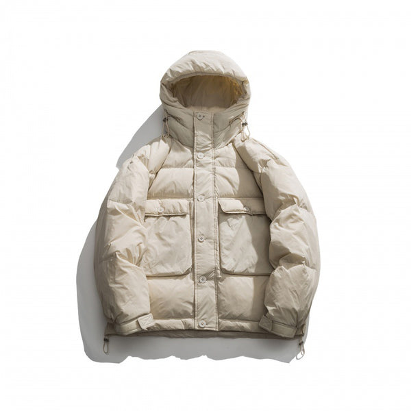 Chaqueta Acolchada Suelta Estilo Japonés con Capucha para Hombre