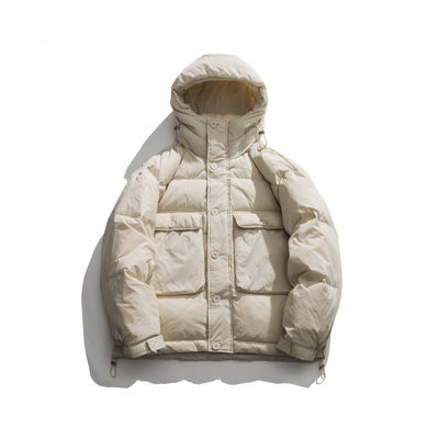 Chaqueta Acolchada Suelta Estilo Japonés con Capucha para Hombre - Image 2