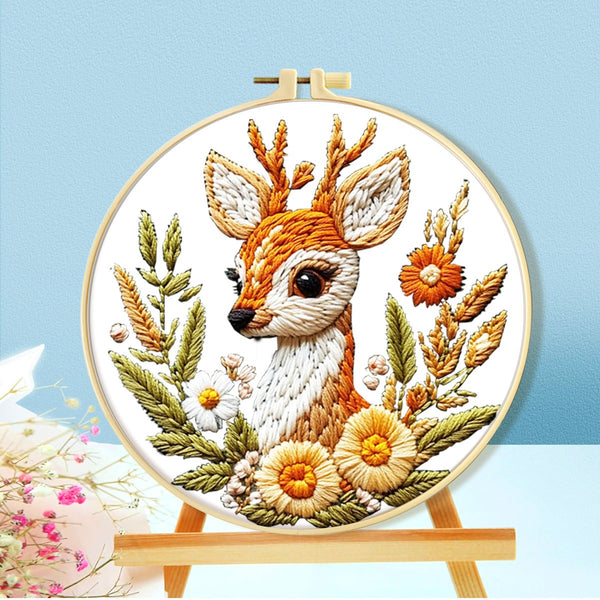 Bordado de Punto de Cruz Árbol de la Suerte con Animales - Diseño Simplificado