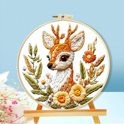 Bordado de Punto de Cruz Árbol de la Suerte con Animales - Diseño Simplificado