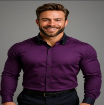 Camisa Social Casual Hombre Manga Larga Botones Color Sólido Vacaciones - Image 14