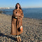 Abrigo de Invierno Reversible de Lana de Cordero para Mujer