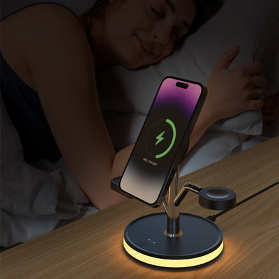 Cargador Inalámbrico Vertical 3 en 1 para Teléfono y Reloj - Image 3