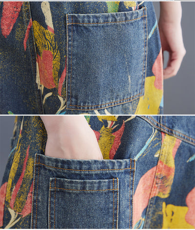 Pantalones Vaqueros Slim con Estampado y Peto para Mujer - Image 15