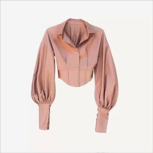 Blusa Ejecutiva con Cintura Anudada y Mangas Globo - Image 12